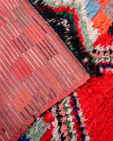 Modern designer handcrafted Berber rug from morocco Boucherouite with beautiful colors and patterns