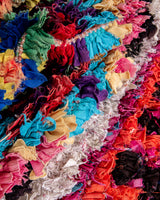 Modern designer handcrafted Berber rug from morocco Boucherouite with beautiful colors and patterns