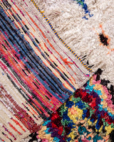 Modern designer handcrafted Berber rug from morocco Boucherouite with beautiful colors and patterns