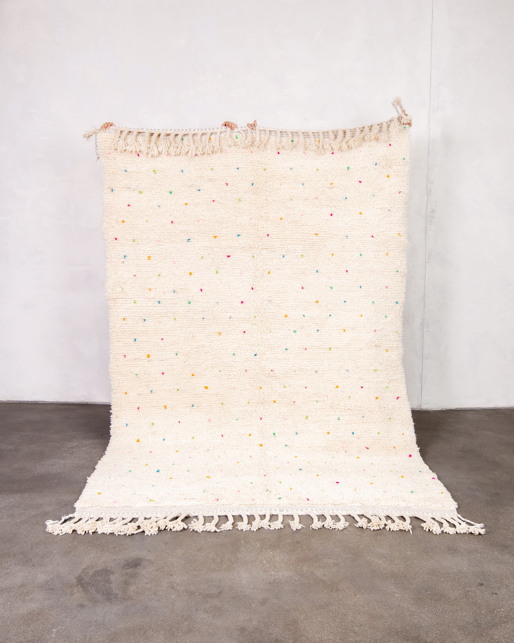 Modern designer handcrafted Berber rug from morocco Beniourain with beautiful colors and patterns