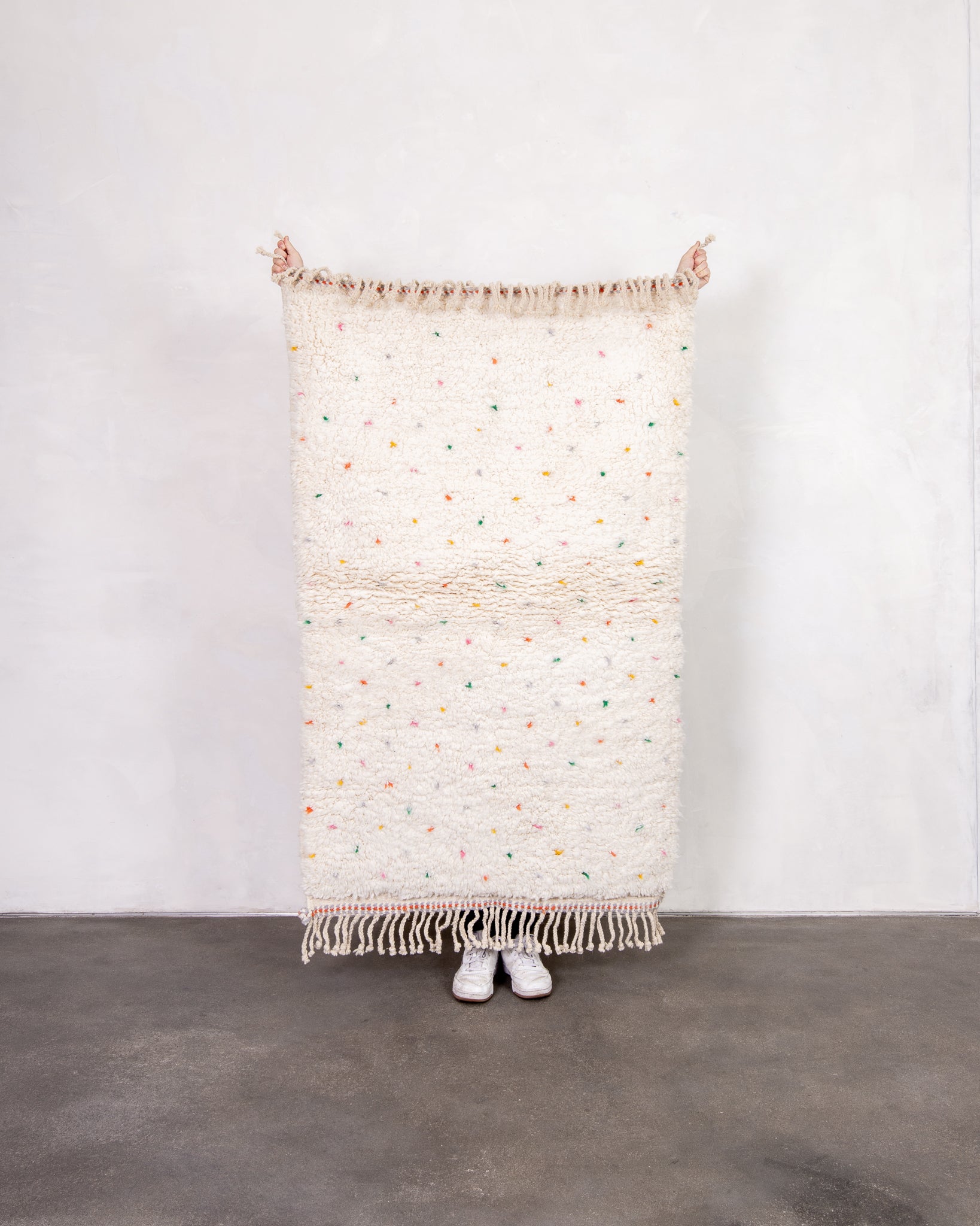 Modern designer handcrafted Berber rug from morocco Beniourain with beautiful colors and patterns