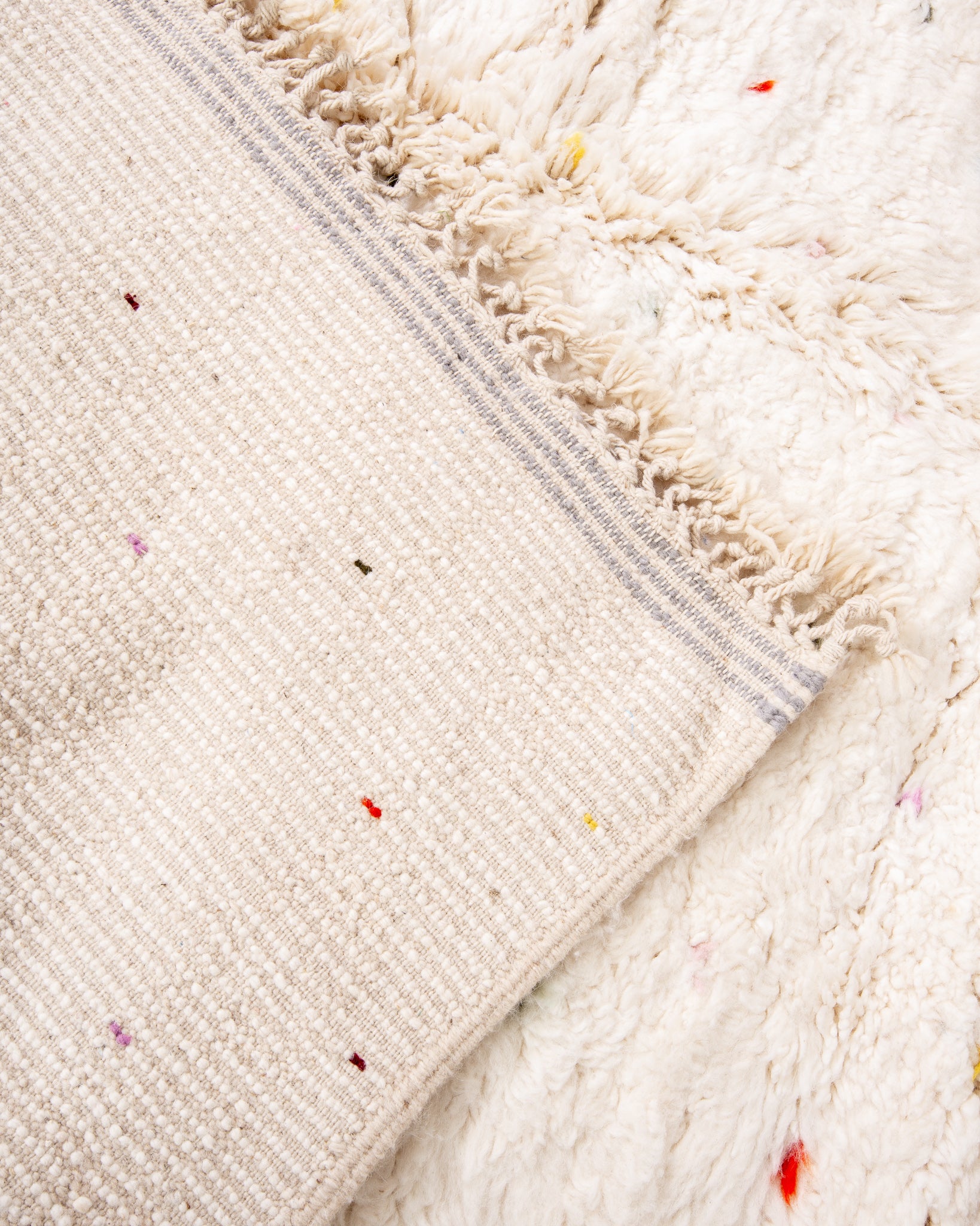 Modern designer handcrafted Berber rug from morocco Beniourain with beautiful colors and patterns