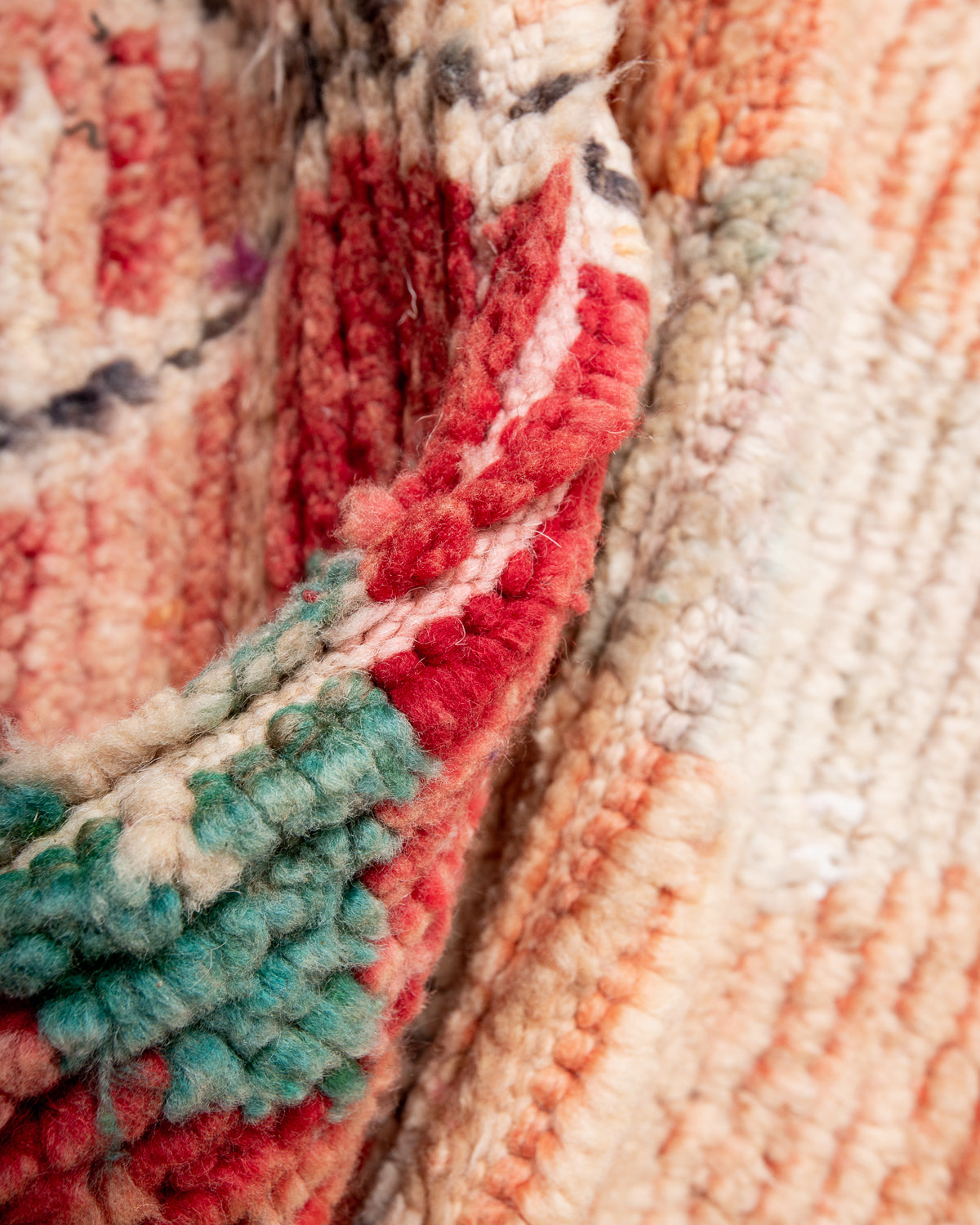 Modern designer handcrafted Berber rug from Morocco. Boujed with beautiful colours and patterns.