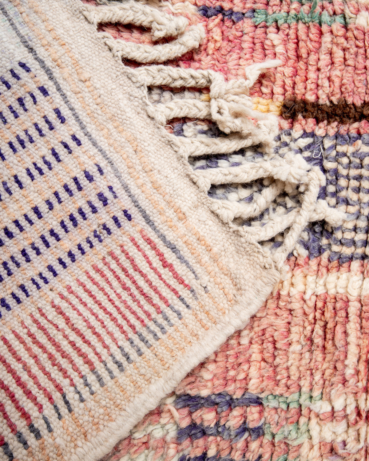 Modern designer handcrafted Berber rug from Morocco. Boujed with beautiful colours and patterns.