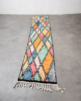 Modern designer handcrafted Berber rug from Morocco. Boujed with beautiful colours and patterns.