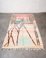 Moderner, handgefertigter Berber-Teppich aus Marokko. Vintage-Teppich mit schönen Farben und Mustern und flauschiger Textur.