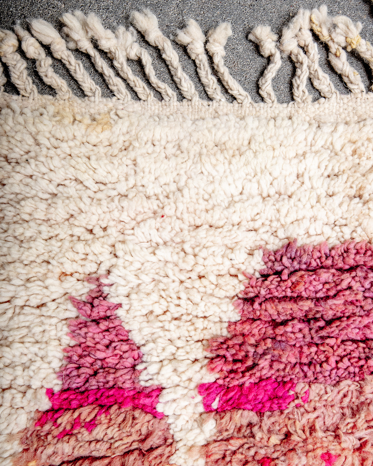 Modern designer handcrafted vintage Berber rug from Morocco. Boujad with beautiful colours and patterns.
