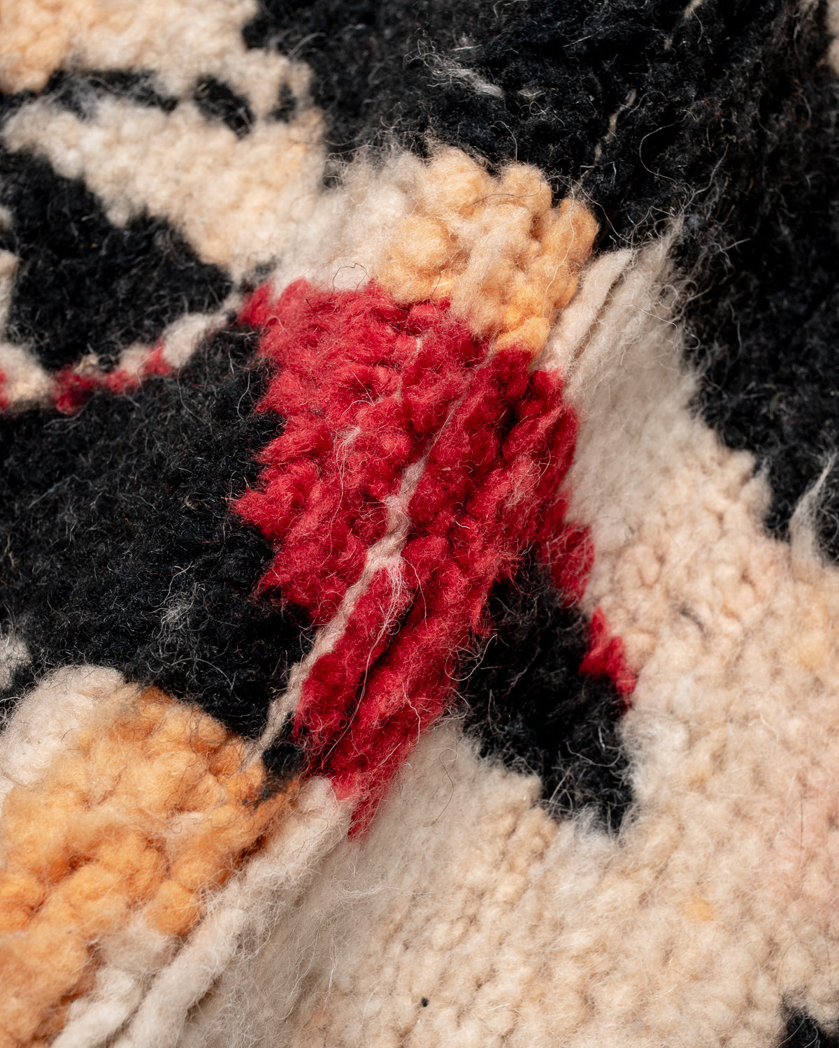 Modern, designer, handcrafted Berber runner rug from Morocco. Vintage carpet with beautiful colours and patterns and fluffy texture.