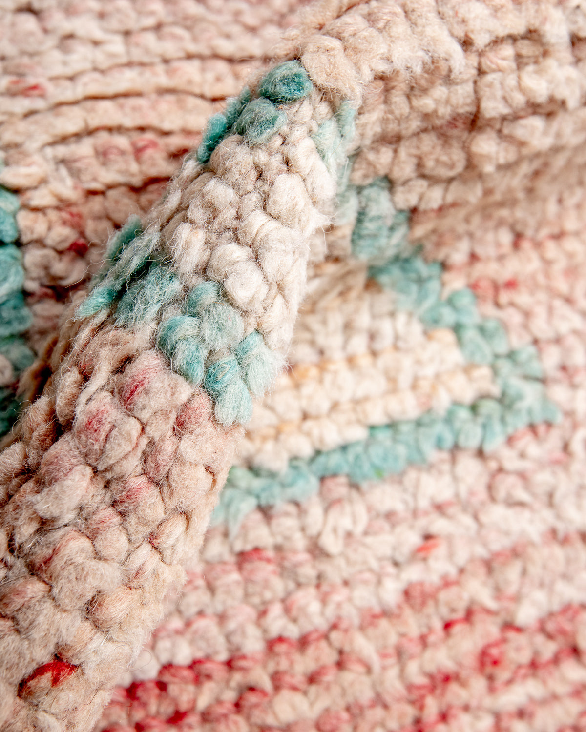 Modern, designer, handcrafted Berber runner rug from Morocco. Vintage carpet with beautiful colours and patterns and fluffy texture.