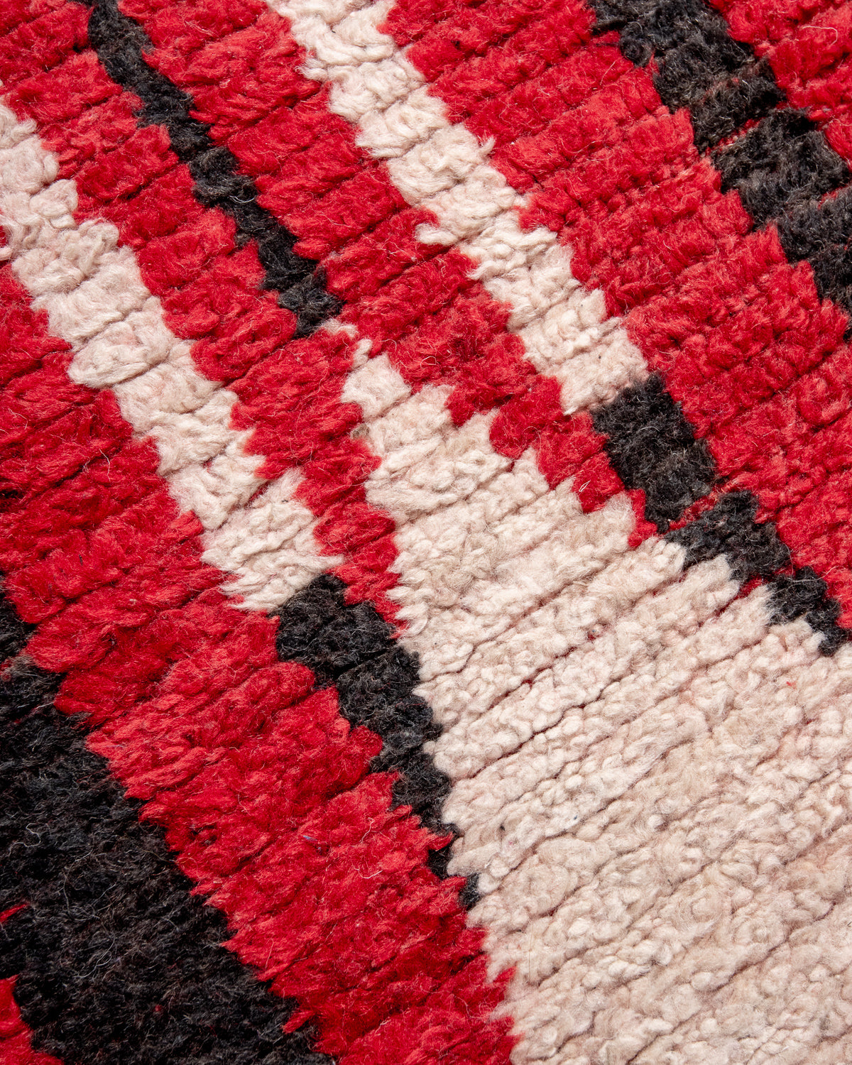 Modern, designer, handcrafted Berber runner rug from Morocco. Vintage carpet with beautiful colours and patterns and fluffy texture.
