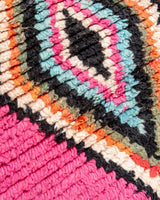 Modern, designer, handcrafted Berber runner rug from Morocco. Vintage carpet with beautiful colours and patterns and fluffy texture.