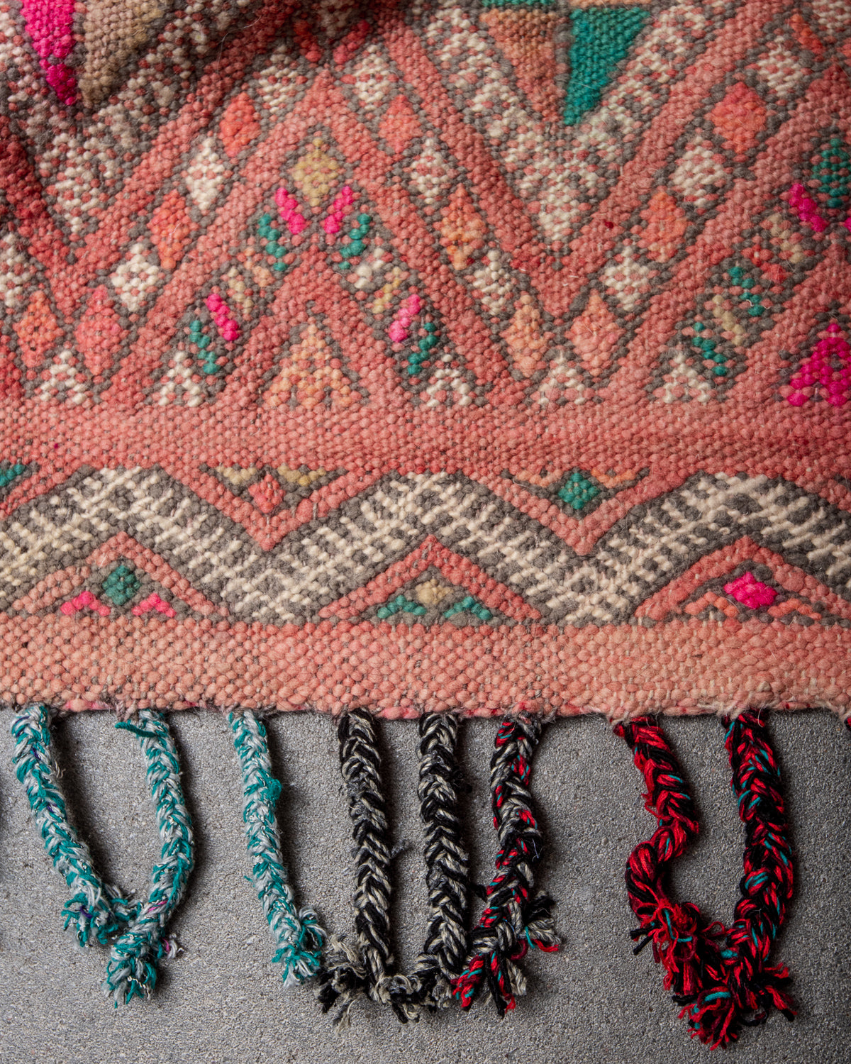 Modern, designer, handcrafted Berber rug from Morocco. Vintage Kelim carpet with beautiful designs and robust flat weave.