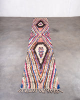 Modern designer handcrafted Berber rug from Morocco. Boujed with beautiful colors and patterns.