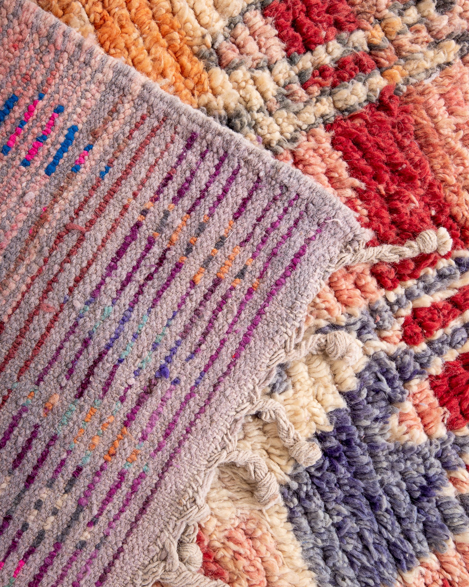 Modern designer handcrafted Berber rug from Morocco. Boujed with beautiful colors and patterns.