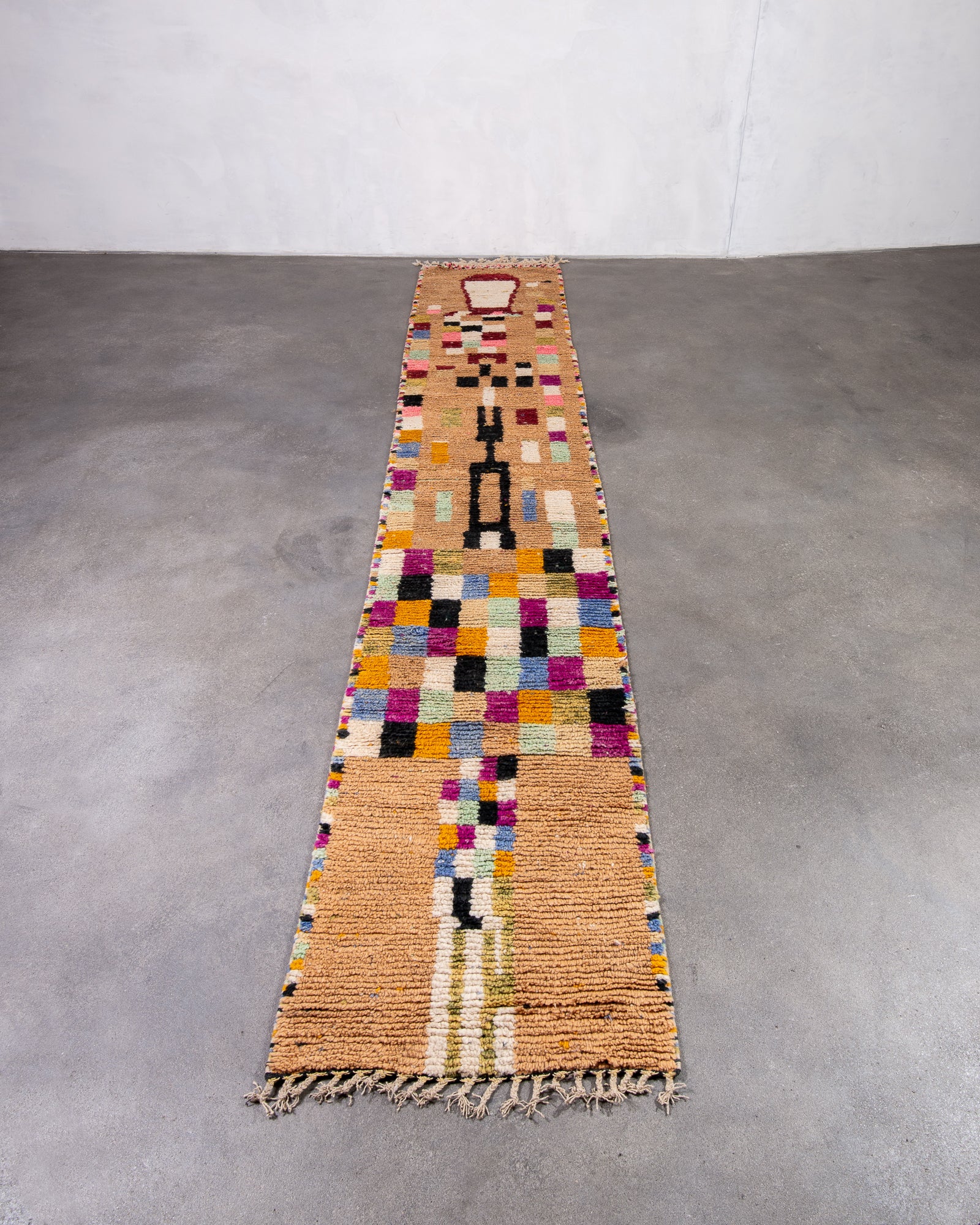 Modern designer handcrafted Berber rug from morocco Boujed with beautiful colors and patterns