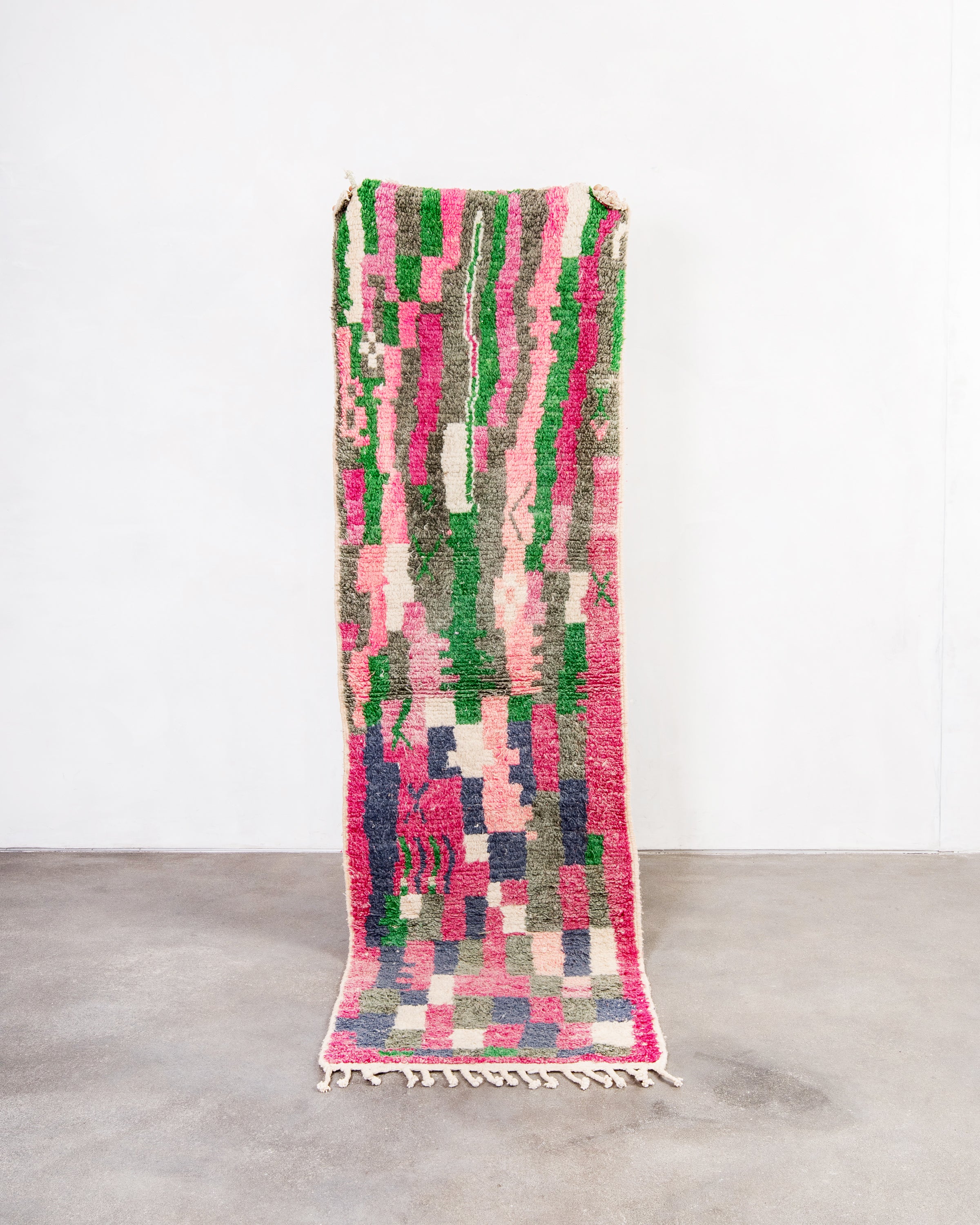 Modern designer handcrafted Berber rug from morocco Boujed with beautiful colors and patterns