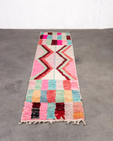 Moderner Designer handgefertigter Berber-Teppich aus Marokko Boujed mit wunderschönen Farben und Mustern