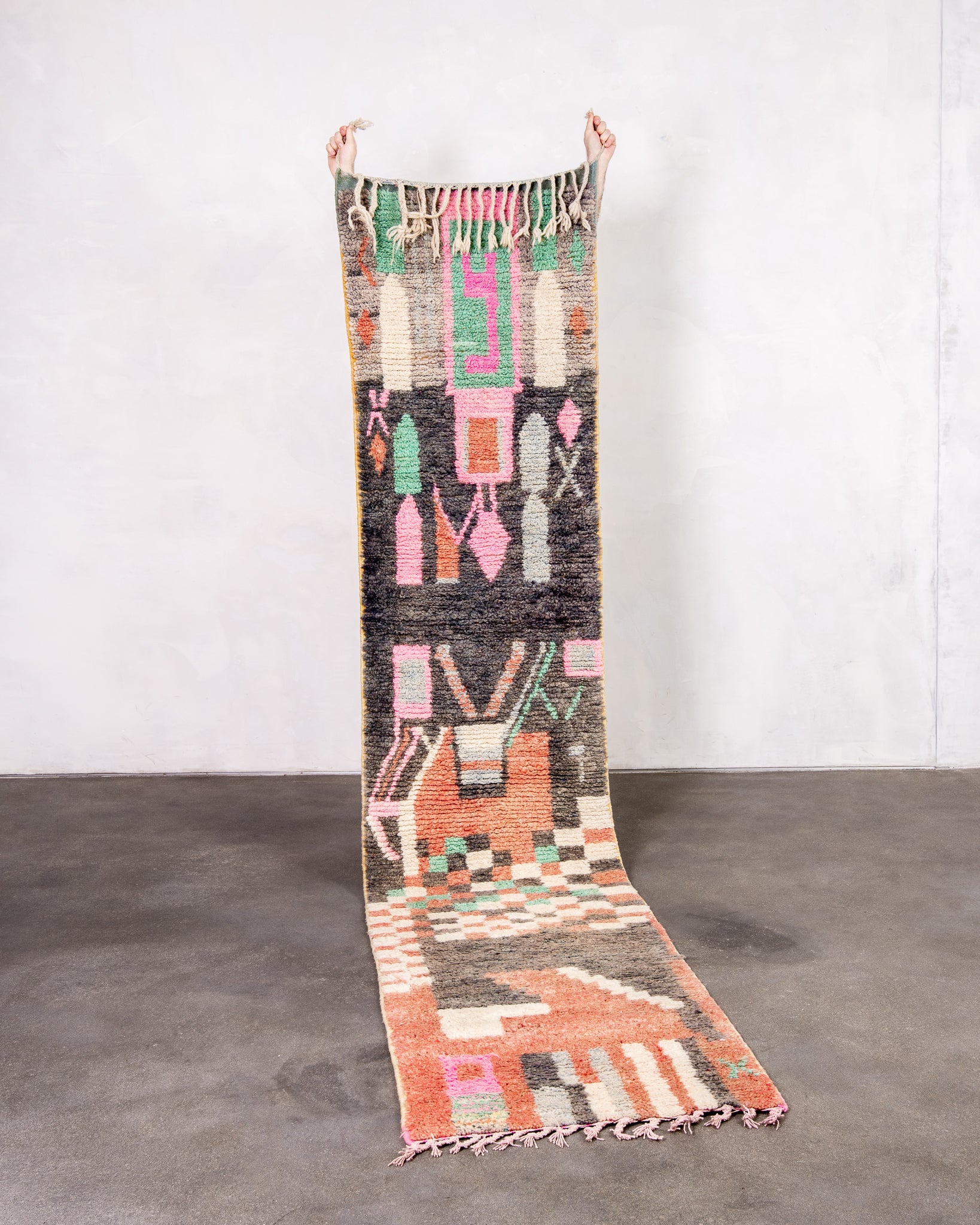 Modern designer handcrafted Berber rug from morocco Boujed with beautiful colors and patterns