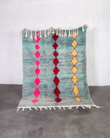 Modern designer handcrafted Berber rug from morocco Boujed with beautiful colors and patterns