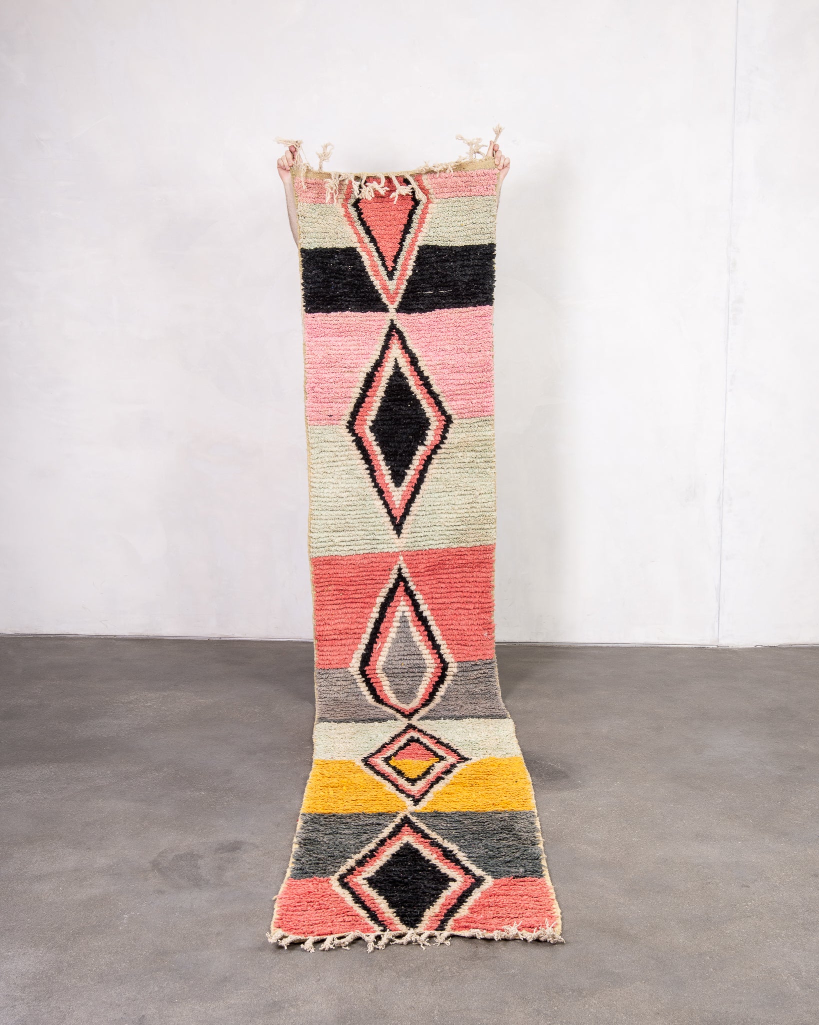 Modern designer handcrafted Berber rug from morocco Boujed with beautiful colors and patterns