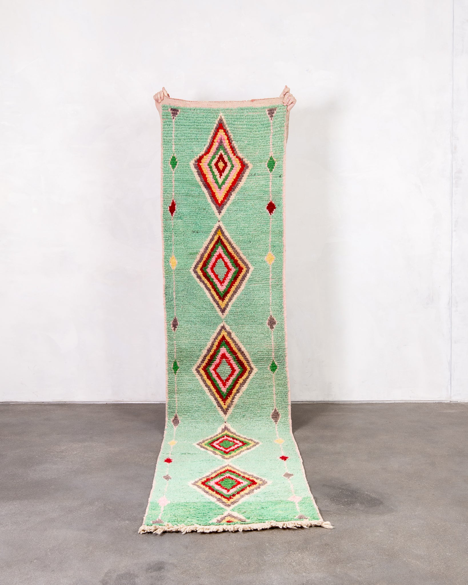 Modern designer handcrafted Berber rug from morocco Boujed with beautiful colors and patterns