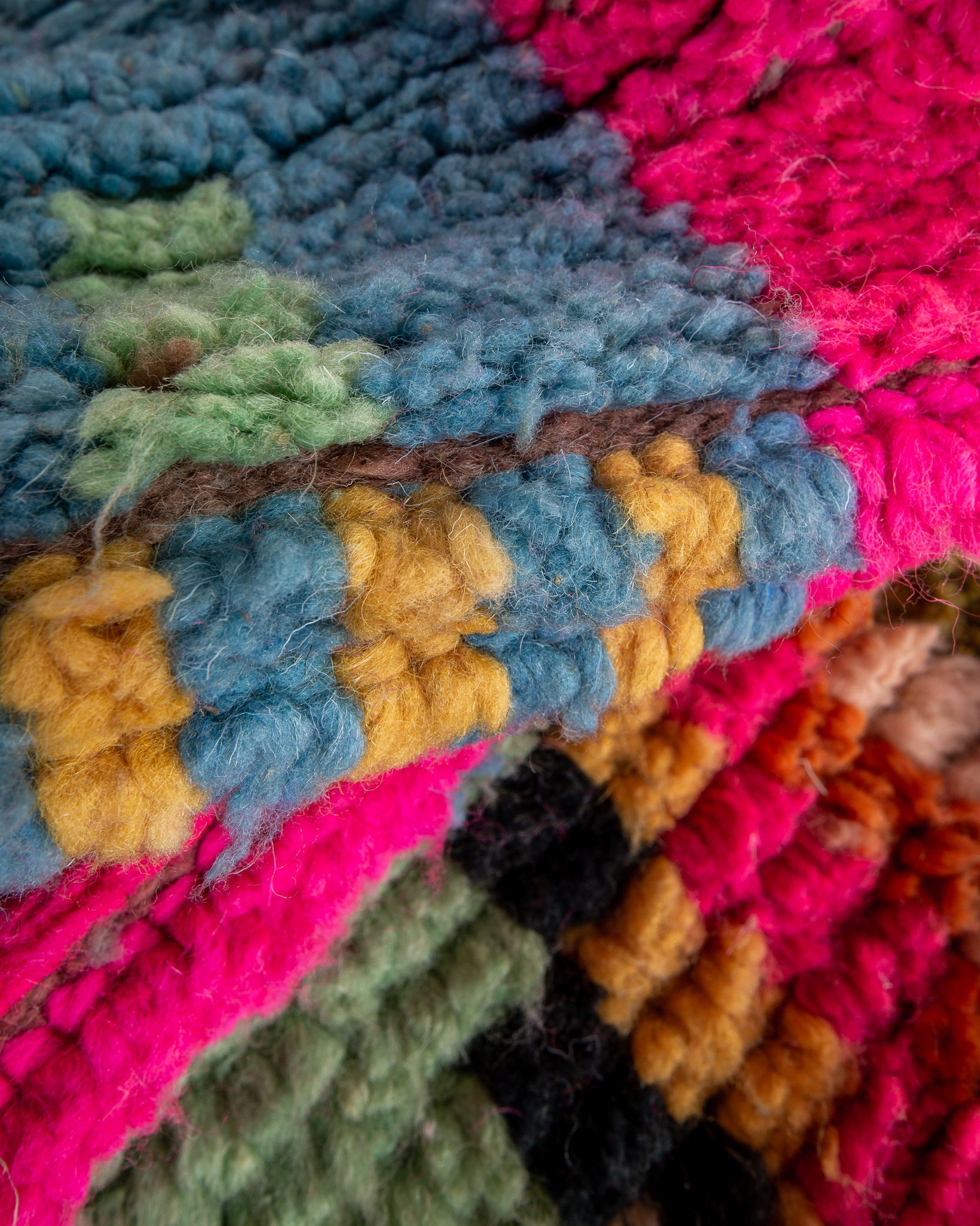 Modern designer handcrafted Berber rug from morocco Boujed with beautiful colors and patterns