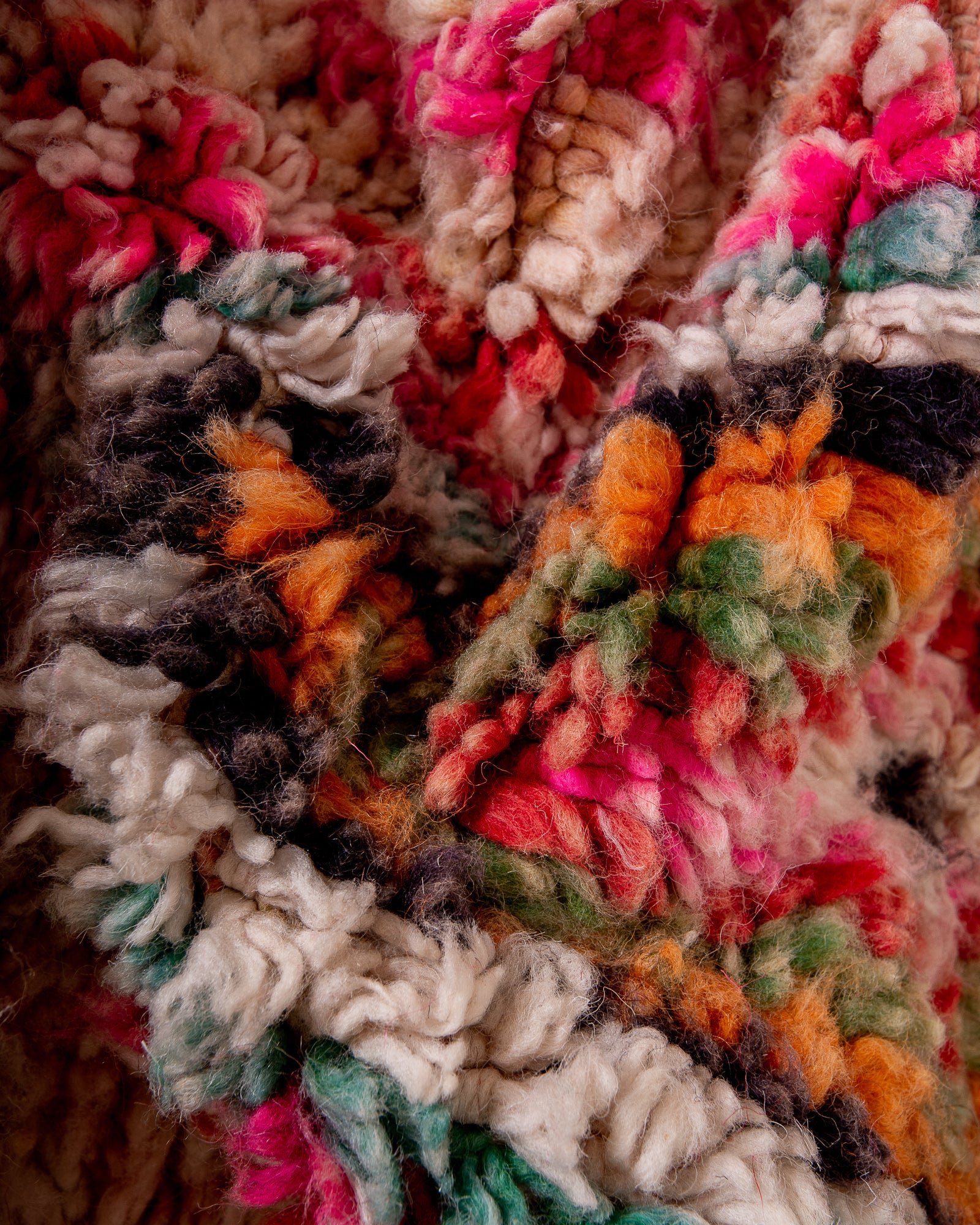 Modern designer handcrafted Berber rug from Morocco. Boujed with beautiful colors and patterns