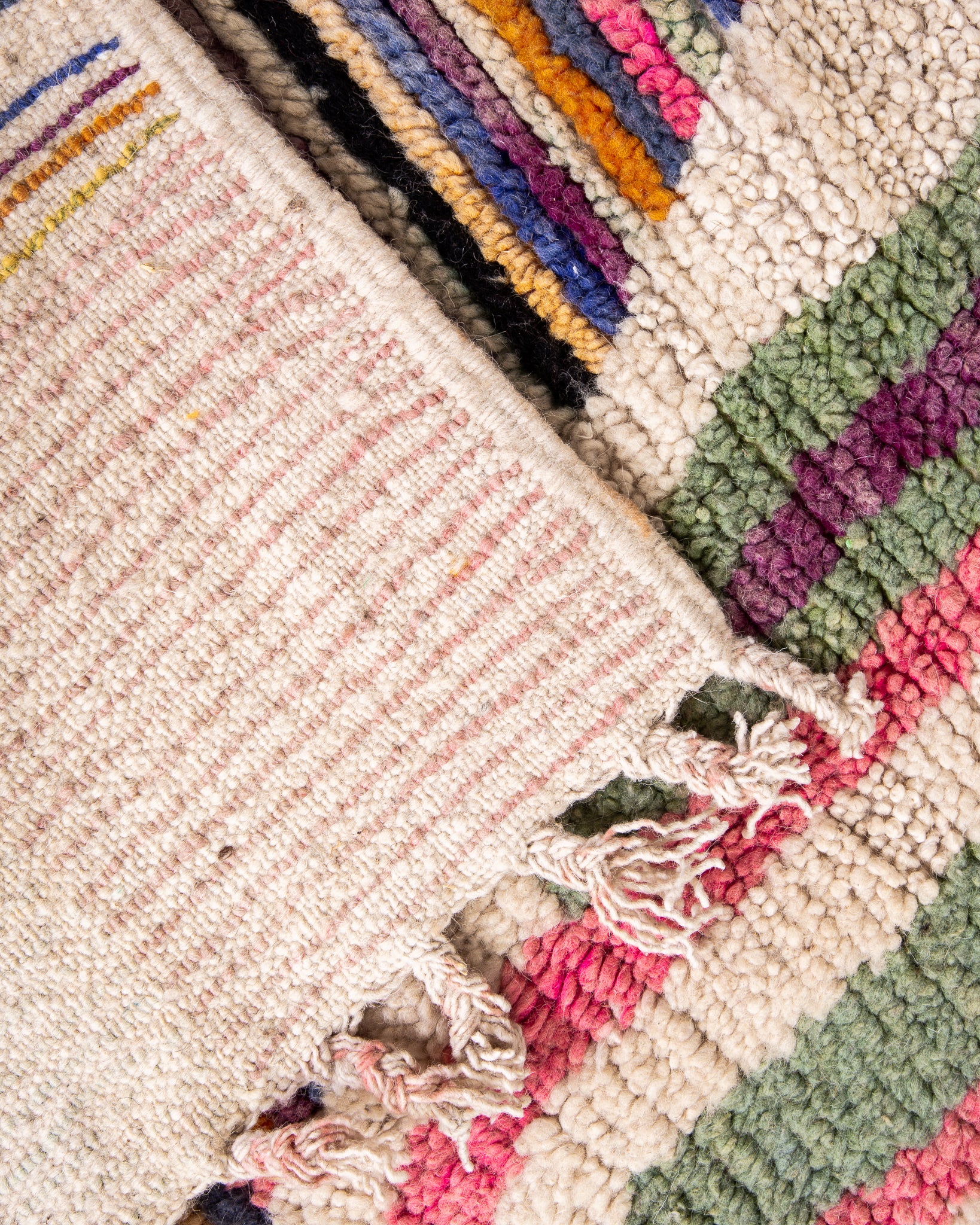 Modern designer handcrafted Berber rug from morocco Boujed with beautiful colors and patterns