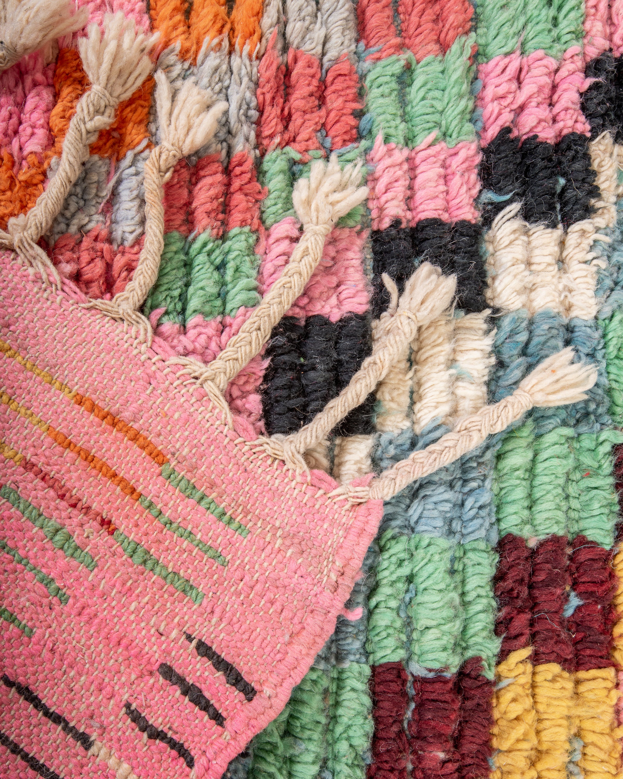 Modern designer handcrafted Berber rug from morocco Boujed with beautiful colors and patterns