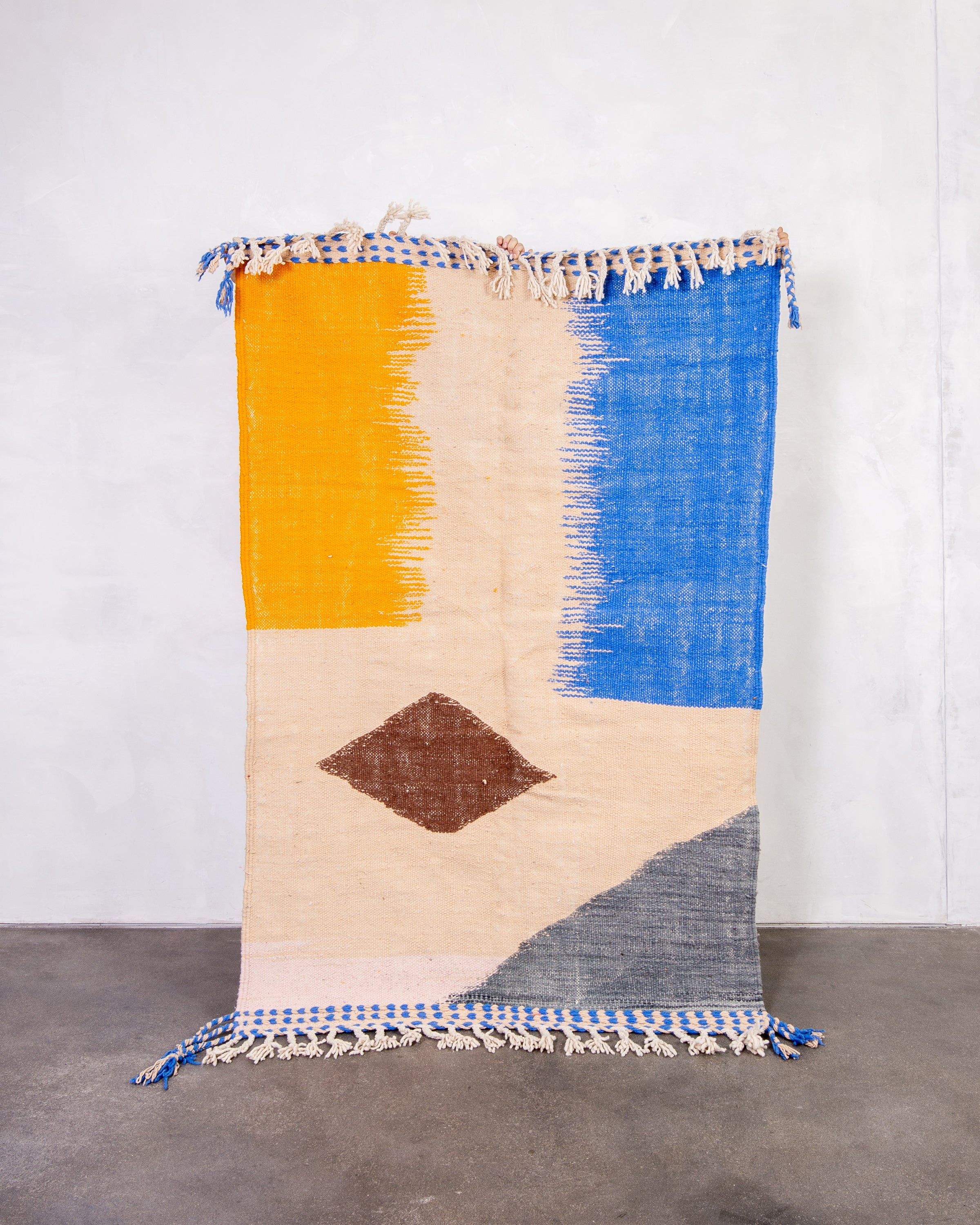 Modern designer handcrafted Berber rug from morocco Kelim with beautiful colors and patterns