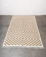 Modern, designer, handcrafted Berber rug from Morocco. Kelim carpet with beautiful designs and robust flat weave. 100% wool.