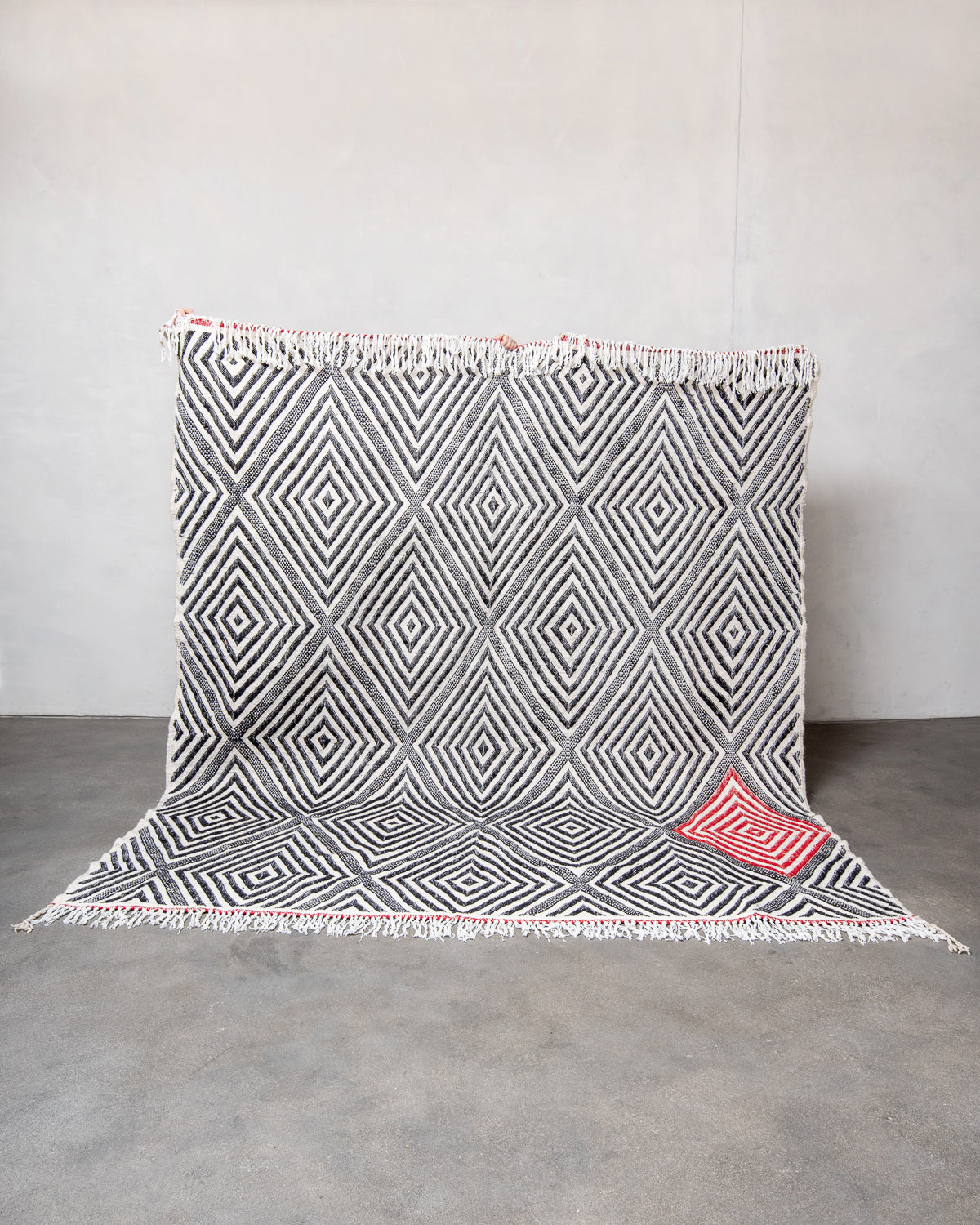 Modern, designer, handcrafted Berber rug from Morocco. Kelim carpet with beautiful designs and robust flat weave. 100% wool.