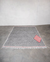 Modern, designer, handcrafted Berber rug from Morocco. Kelim carpet with beautiful designs and robust flat weave. 100% wool.