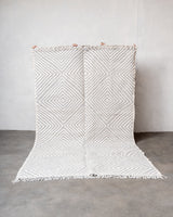Moderner, handgefertigter Berber-Teppich aus Marokko. Kelim-Teppich mit schönen Designs und robustem Flachgewebe. 100 % Wolle.