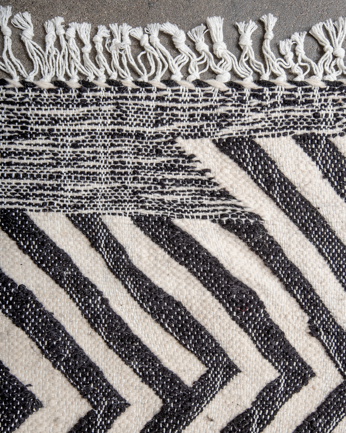 Modern, designer, handcrafted Berber rug from Morocco. Vintage Kelim carpet with beautiful designs and robust flat weave out of wool.