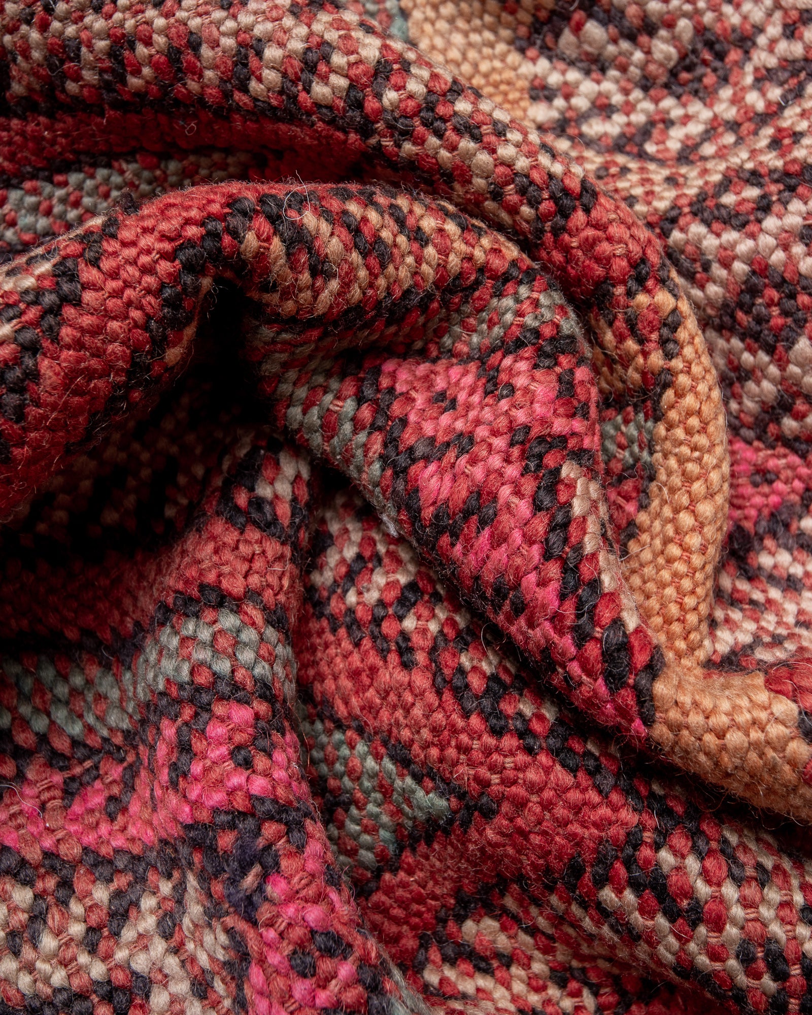 Modern, designer, handcrafted Berber rug from Morocco. Vintage Kelim carpet with beautiful designs and robust flat weave. 100% wool.