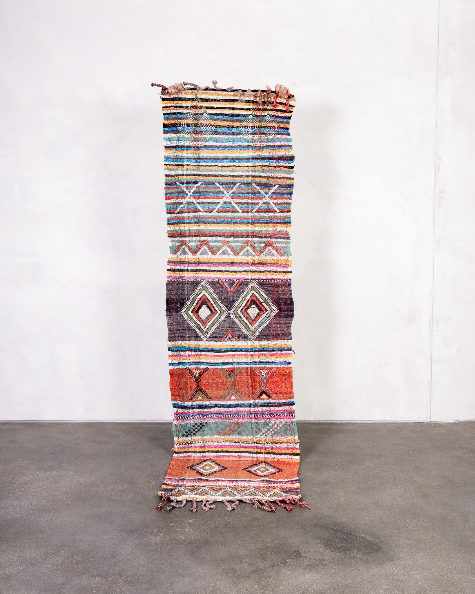 Modern designer handcrafted Berber rug from morocco Kelim with beautiful colors and patterns