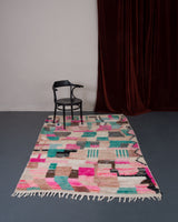 Modern designer handcrafted Berber rug from morocco Boujad with beautiful colors and patterns