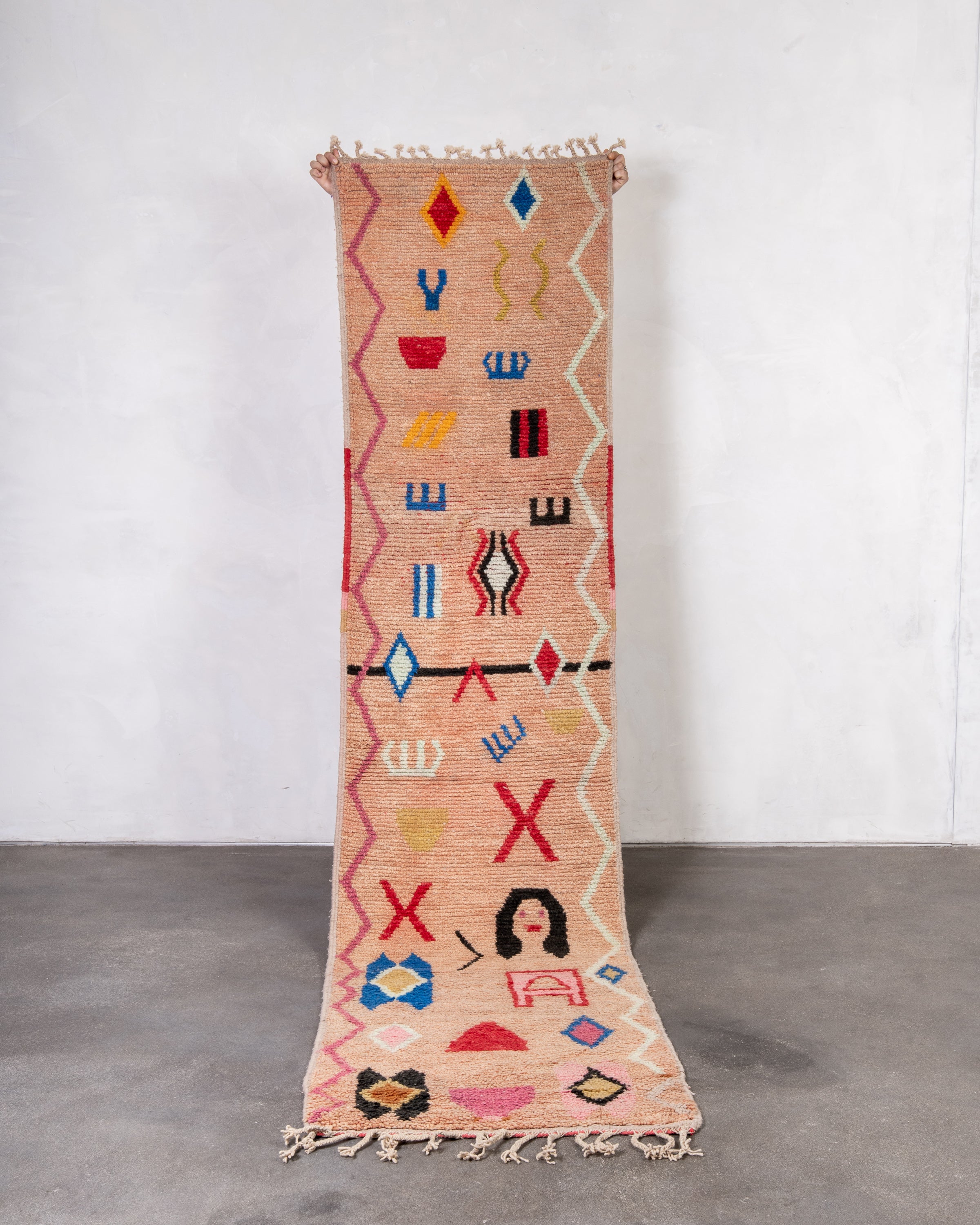 Modern designer handcrafted Berber rug from morocco Boujad with beautiful colors and patterns