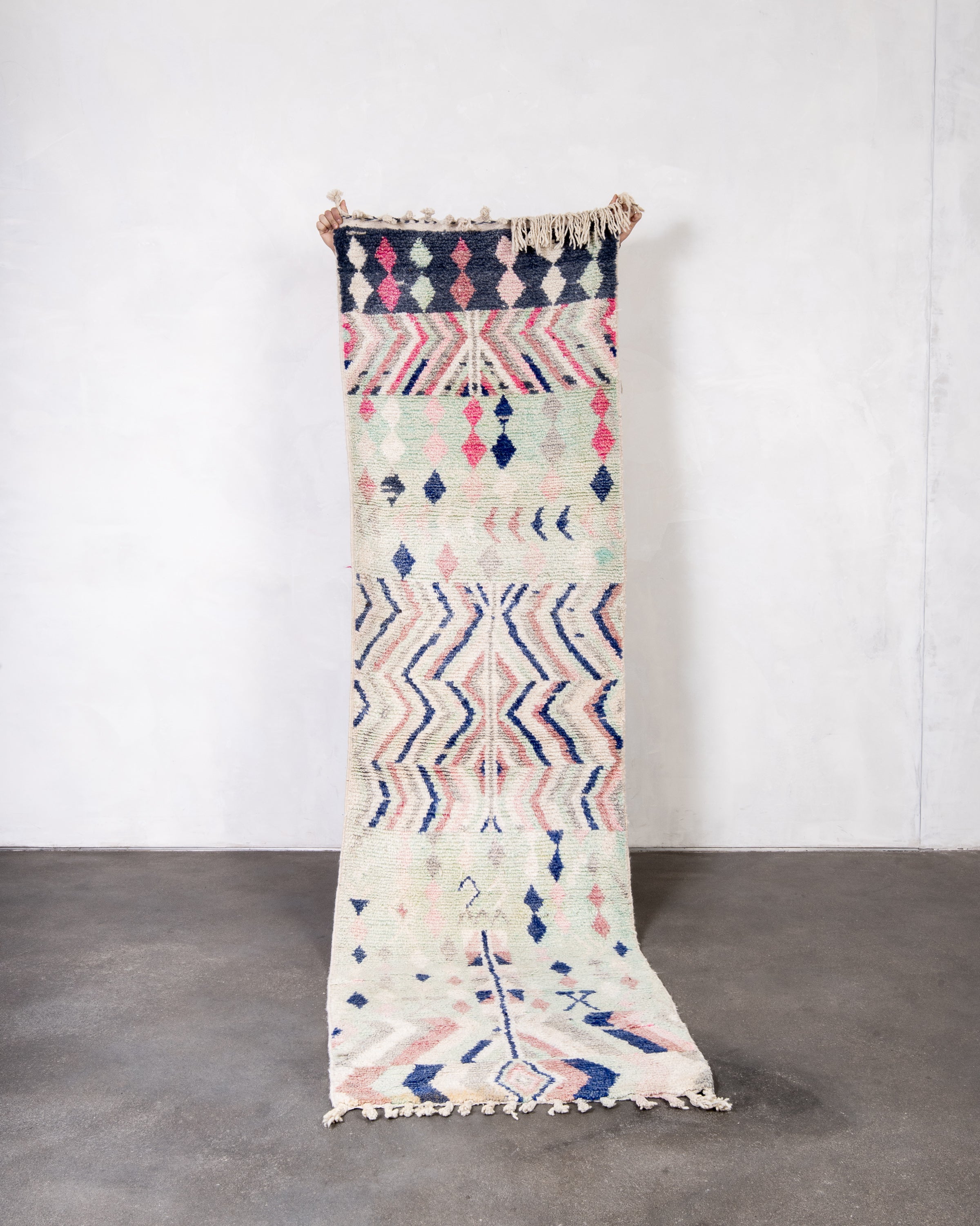 Modern designer handcrafted Berber rug from morocco Boujad with beautiful colors and patterns