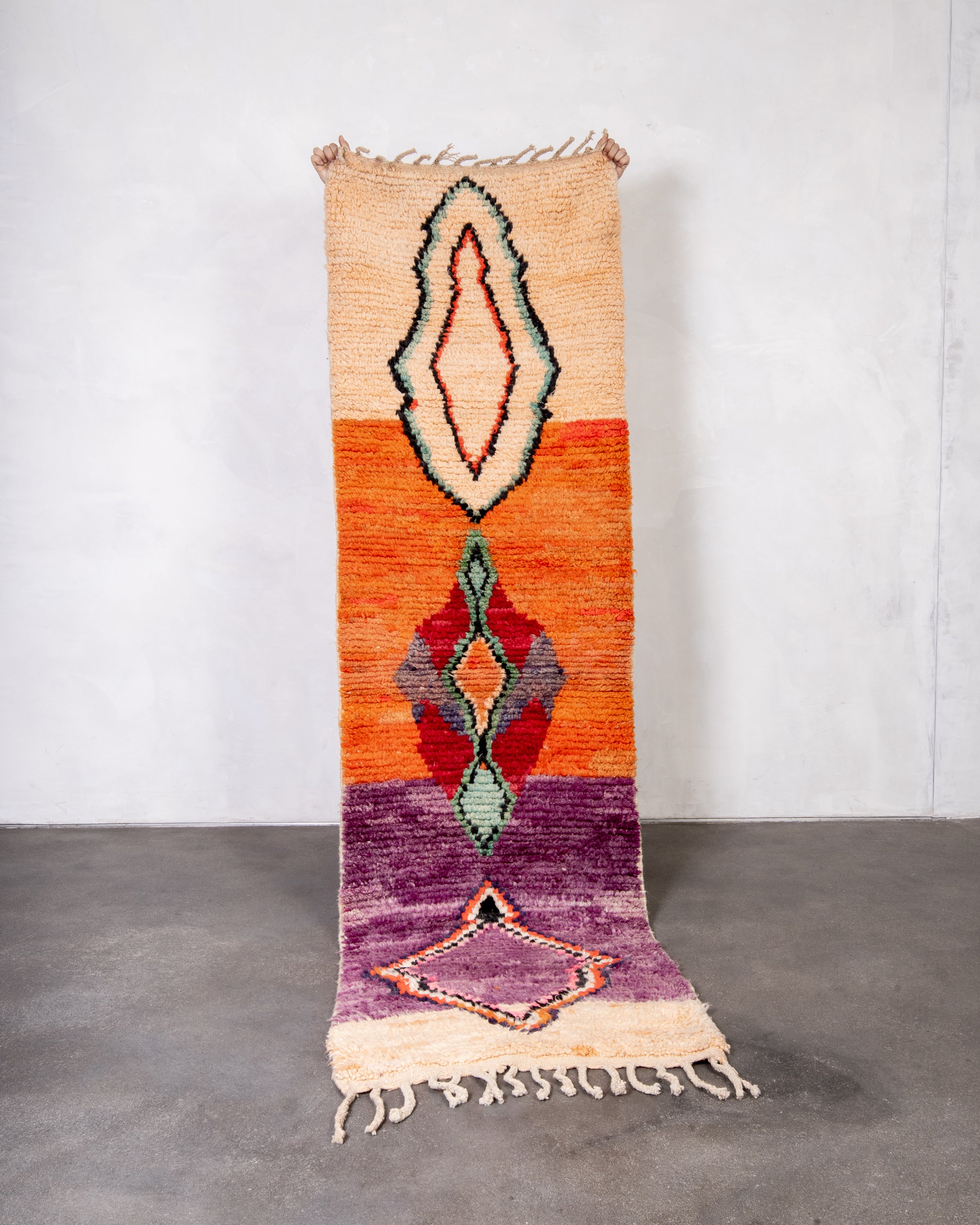 Modern designer handcrafted Berber rug from morocco Boujad with beautiful colors and patterns