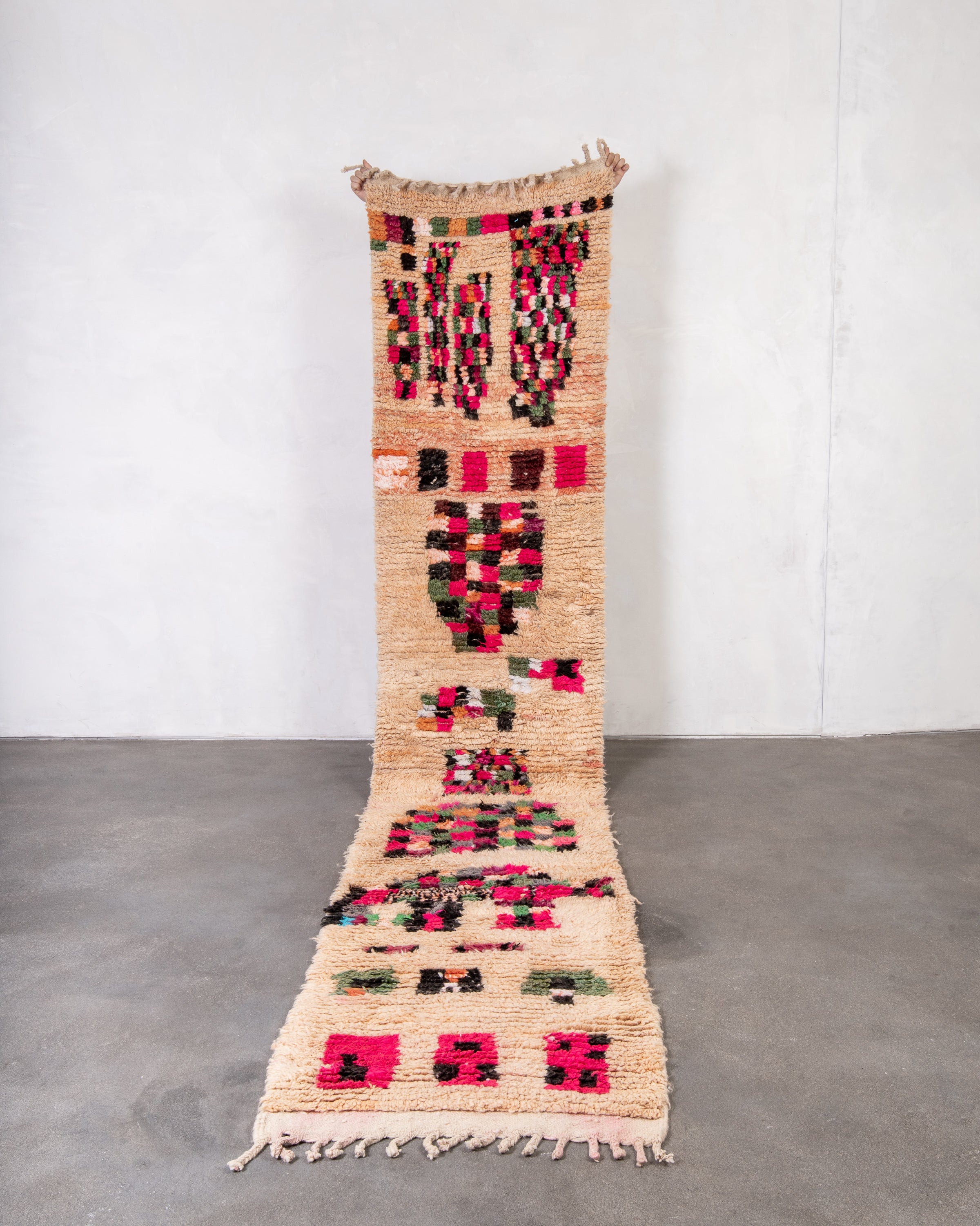Modern designer handcrafted Berber rug from morocco Boujad with beautiful colors and patterns