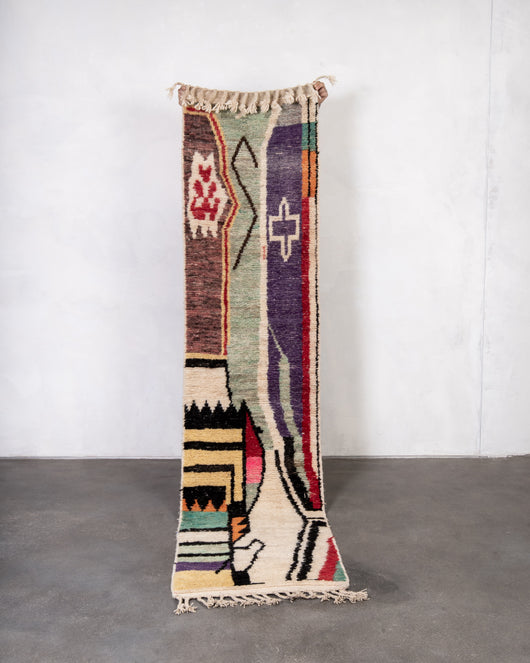 Moderner Designer handgefertigter Berber-Teppich aus Marokko Boujad mit wunderschönen Farben und Mustern