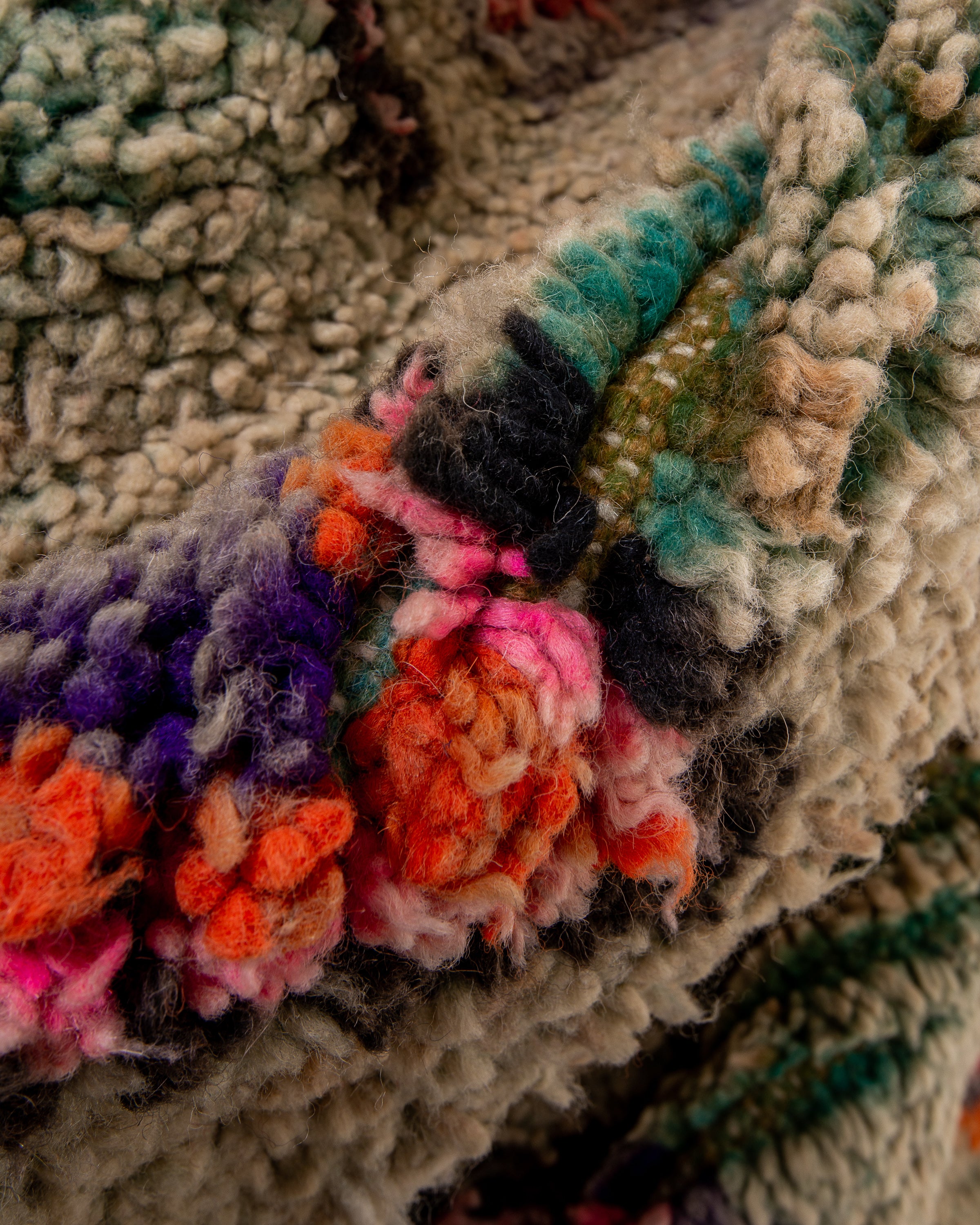 Modern designer handcrafted Berber rug from morocco Boujad with beautiful colors and patterns