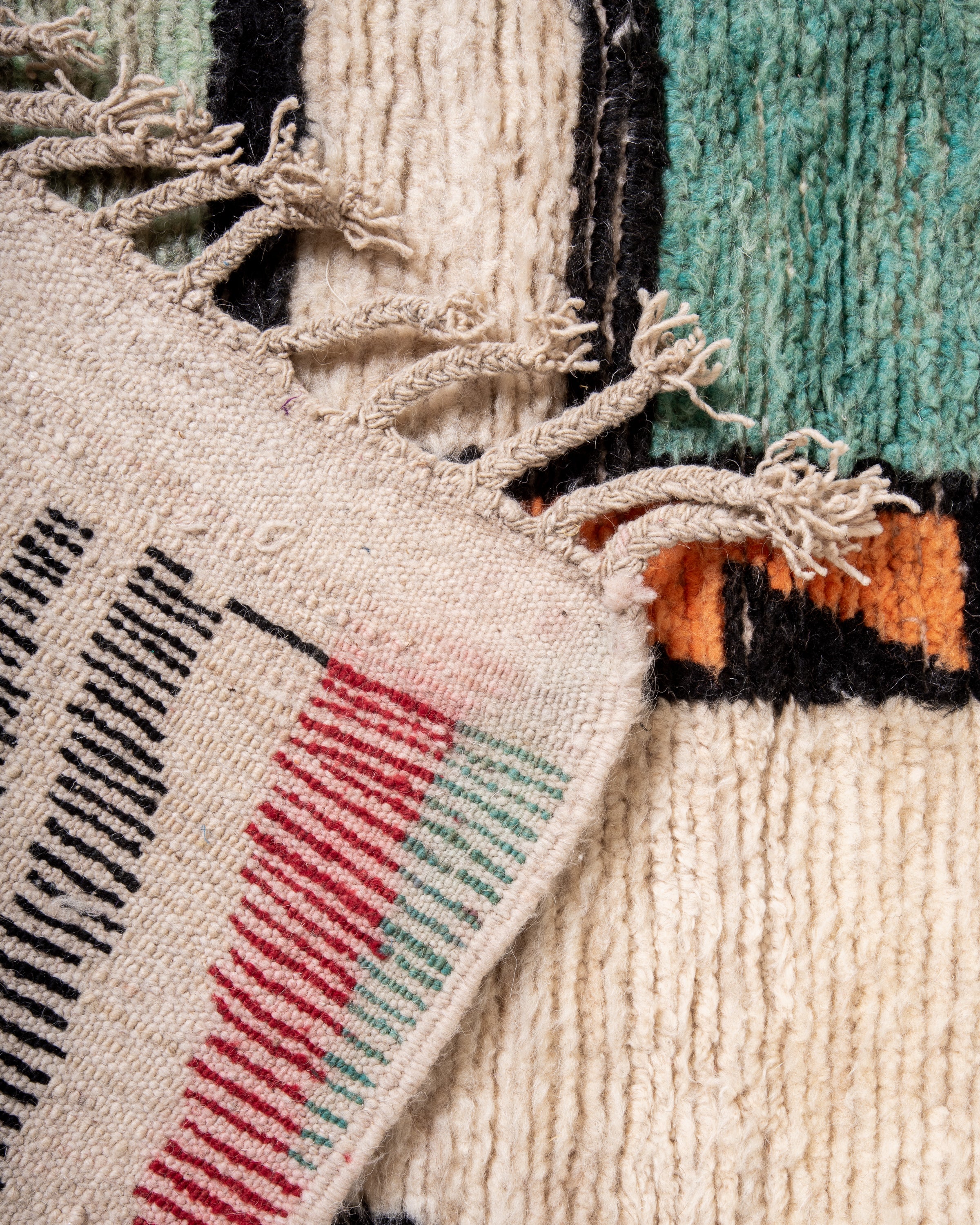 Modern designer handcrafted Berber rug from morocco Boujad with beautiful colors and patterns