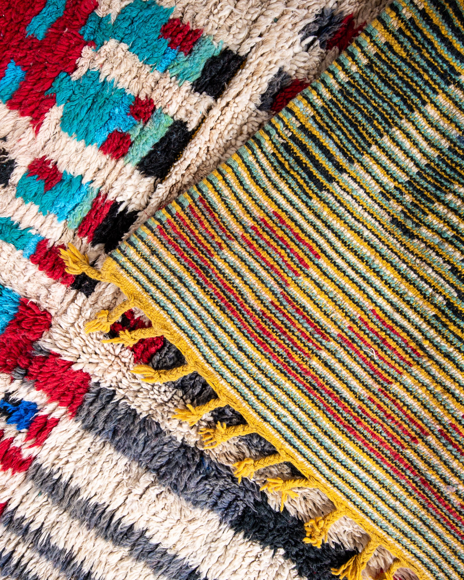 Modern designer handcrafted Berber rug from morocco Boujad with beautiful colors and patterns