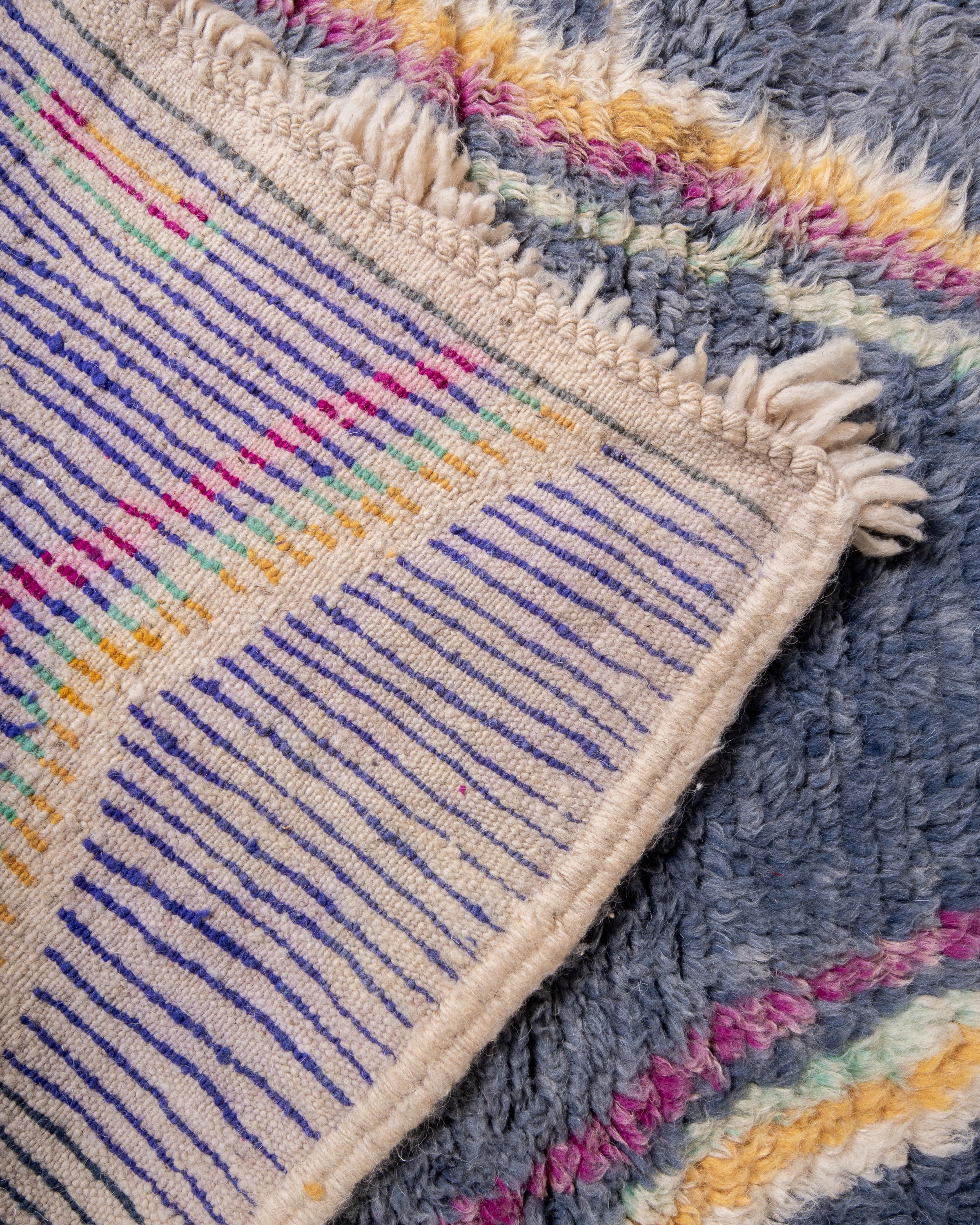 Modern designer handcrafted Berber rug from morocco Boujad with beautiful colors and patterns