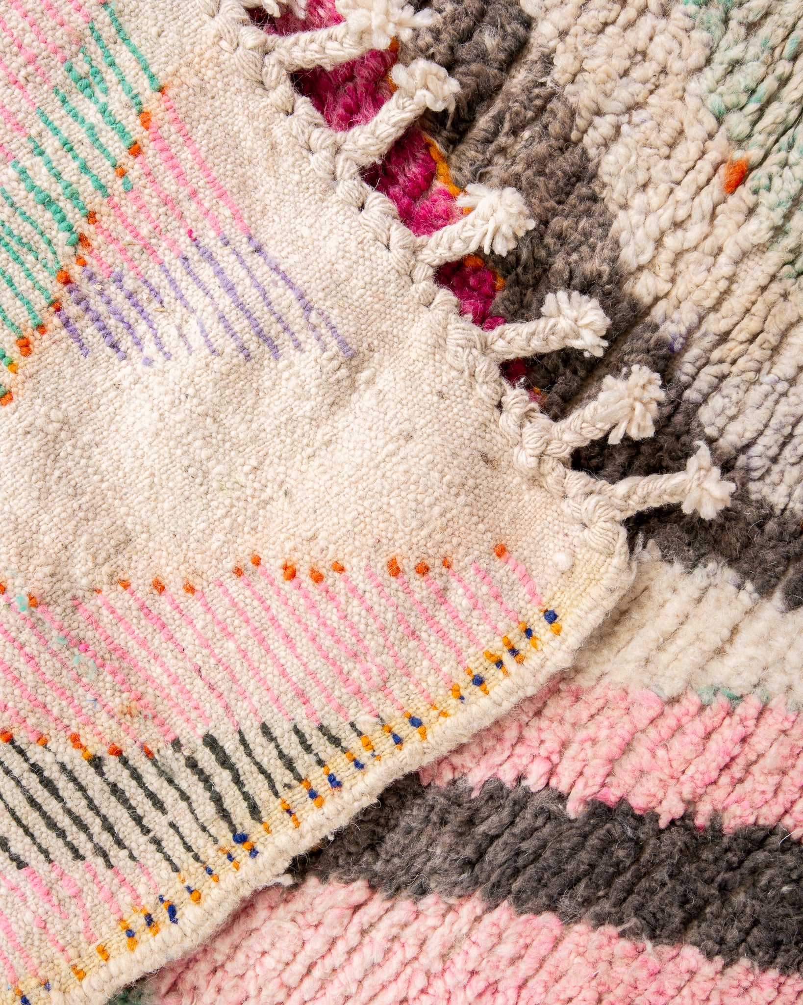 Modern designer handcrafted Berber rug from morocco Boujad with beautiful colors and patterns